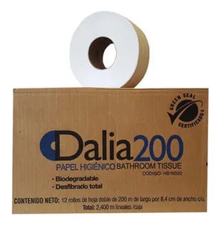 Papel Higiénico Jumbo Dalia Hd 200 Mts Con 12 Rollos
