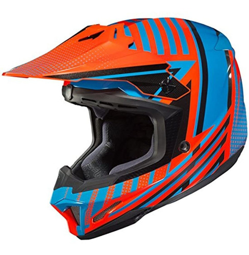 Casco De Moto Talla L Color Naranja Y Azul. Hjc Helmets