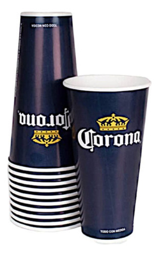 Vaso Desechable Encerado Para Michelada Corona Victoria 50pz