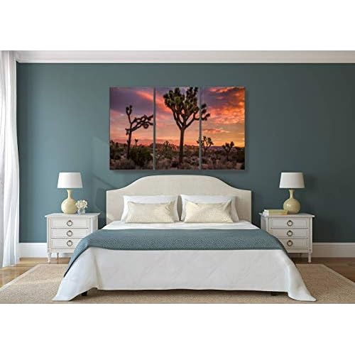 Pintura De Paisaje Del Desierto De Joshua Tree Al Atard...