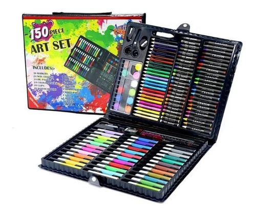 Set Arte Colores Crayones Plumones Acuarelas Estuche 150 Pzs
