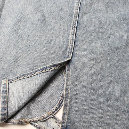 Falda Midi Casual De Mezclilla Con Corte De Cintura Alta Par