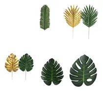 Comprar 66 Piezas De Hojas Tropicales Con Tallos, Decoración De