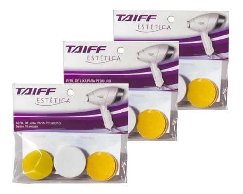 3 Kits Refil De Lixas Para Pedicuro Soft Feet Taiff 10 Lixas