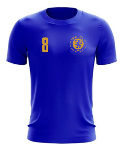 Camiseta Chelsea Dorado Con Nro Y Nombre Que Elijas Enzo 8