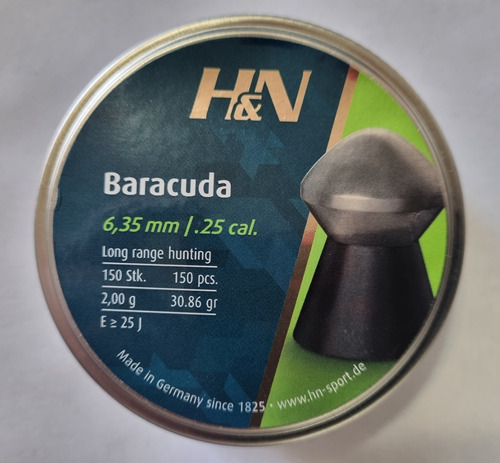 Diabolo H&n Baracuda Calibre 25 (6.35) En 31 Gr
