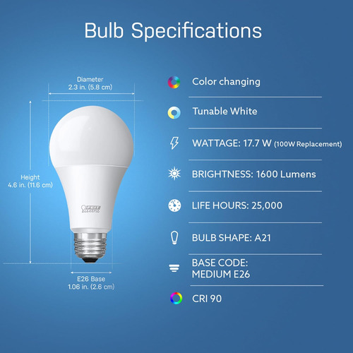Bombilla Led Inteligente Con Wifi Y Control Por Voz A19