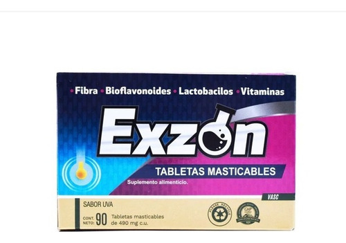 Biomiral Exzon Genérico De Nikzon 90 Tabletas Masticables Sabor Uva