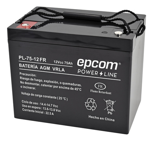 Batería 12 Vcc / 75 Ah / Ul / Tecnología Agm-vrla. Pl7512-fr