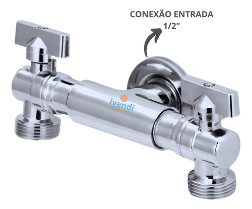 Torneira Multifuncional Duas Saídas Dupla Em Metal Ivendi Máquina/lavar/secar/tanque Cor Cromado