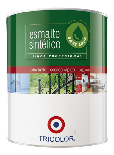 Esmalte Sintetico Base Agua Tricolor Blanco 1/4 Gln
