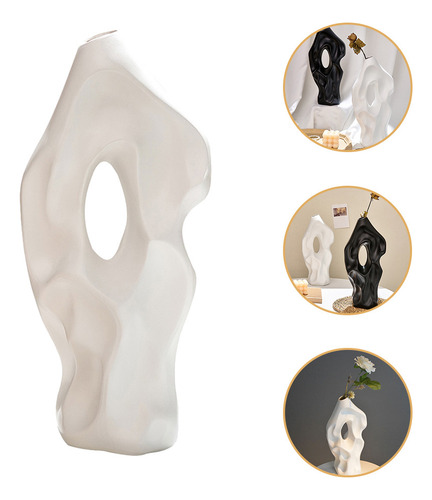 Jarrón Decorativo En Maceta Blanca Para El Hogar