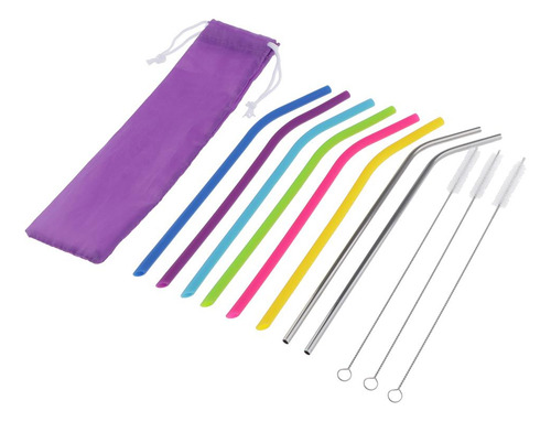 Reutilizables 6pcs Silicona 2pcs Acero Inoxidable 3pcs