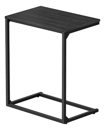 Mesa Auxiliar Estilo Rustico De Madera Marco Acero Negro