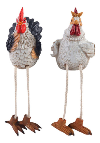 2 Piezas Estatuas De Pollo Decorativas Figuras De Pavo