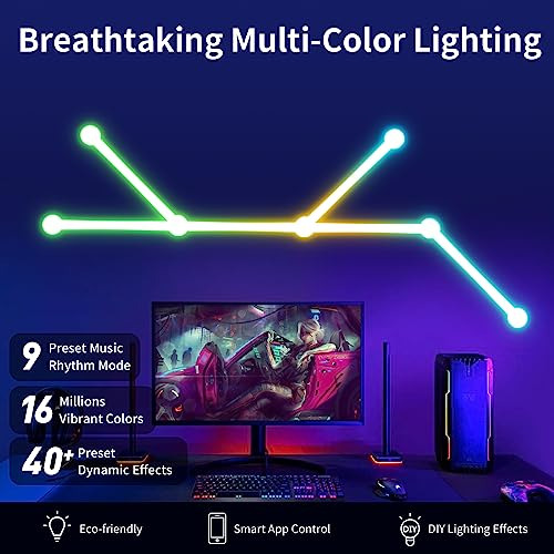 Barras De Luces Led Inteligentes Pared, Luces Led Rgb W...