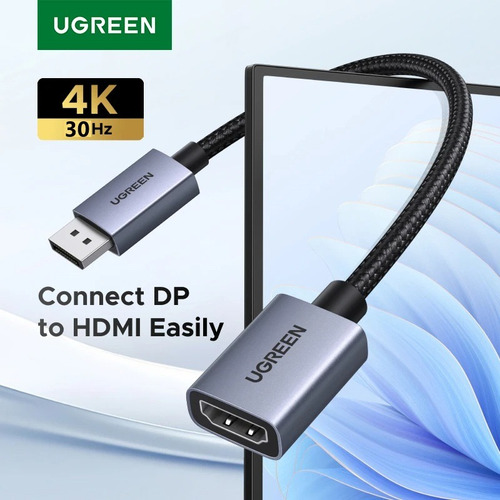 Ugreen Adaptador Convertidor Displayport Dp A Hdmi 4k 20cm
