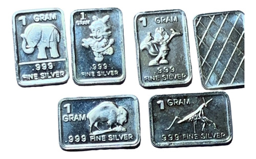 Robmar-monedas Rectangular Lote De 5 X 1 Gr. Plata 999-n°218