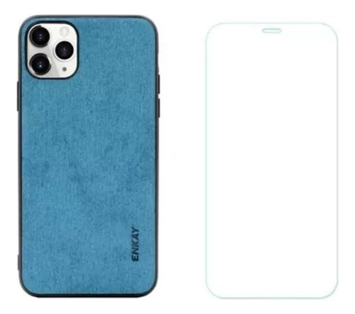 Carcasa + Lámina Vidrio Templado Para iPhone 11 Pro Azul