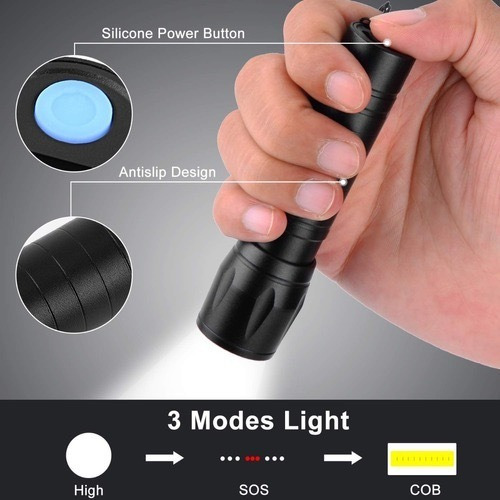 Imagen 3 de 10 de Mini Lampara Linterna Led Recargable Super Zoom Recargable