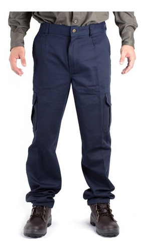 Pantalon De Trabajo Cargo Hombre Azul 50 Al 60 Rm3500az