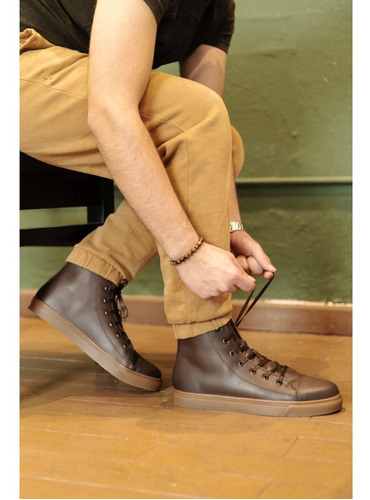 Zapato Botín De Caballero Casual Cuero Genuino Premium