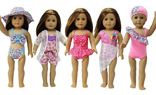 5 Conjuntos De Traje De Baño American Girl Doll Summer Biki