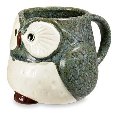 Taza De Búho Cerámica (azul)