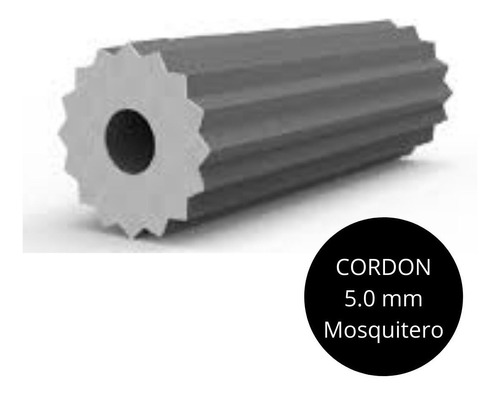 Burlete Cordón Mosquitero 5.0mm Rollo X 100 Metros Gris