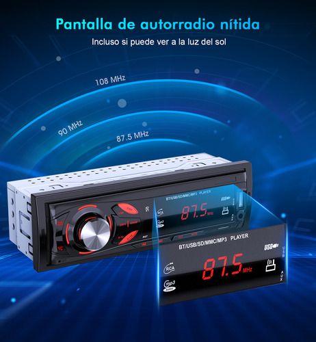 Autoestéreo Hivoz Mp3 Reproductor Usb Radio Fm Aux Sd Estéreo H18 Bluetooth 1Din