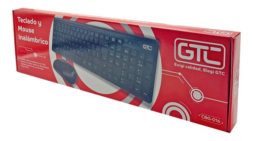 Imagen 2 de 2 de Combo Kit Teclado Mouse Inalambrico Gtc Cbg-016 Pc Notebook