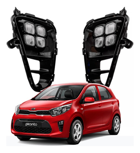 Neblineros Ice Cube Led Dual Drl Tipo Picanto 2017/2023