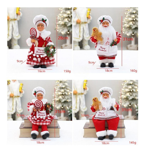 Figura De Chef Navideña De La Sra. Claus, Estatua De Chef,