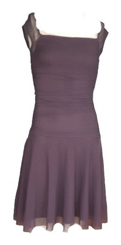 Vestido Formal/ Informal,tul Cafe, Drapeado, Talla Xs