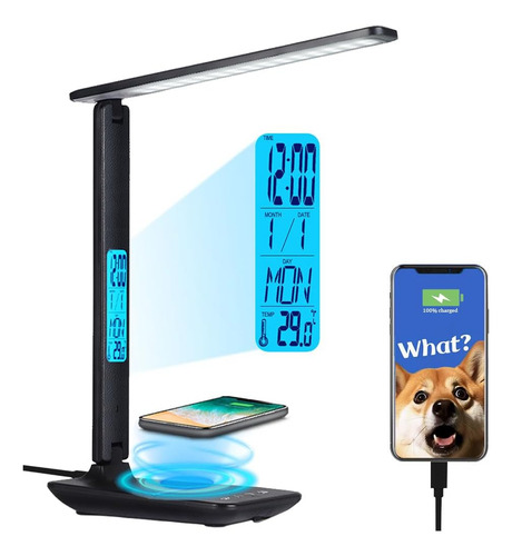 Lámpara De Escritorio Led Multifuncional Con Cargador Inalám
