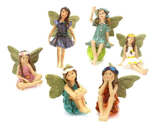 Set De 6 Figuras De Adorno De Jardín De Hadas