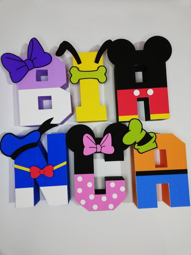 Letras 3d Personalizadas Mickey Mouse Y Amigos