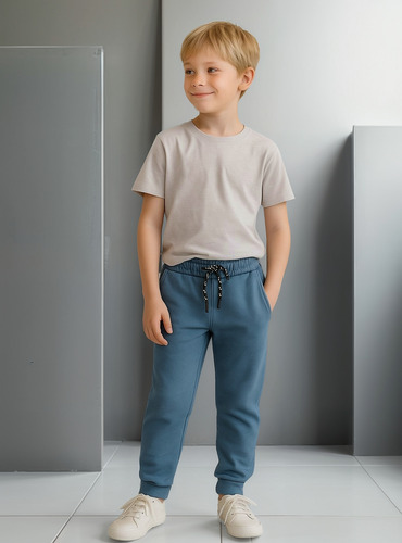 Pantalon Jogger Babucha Con Bolsillo Ojal Friza Kiddie