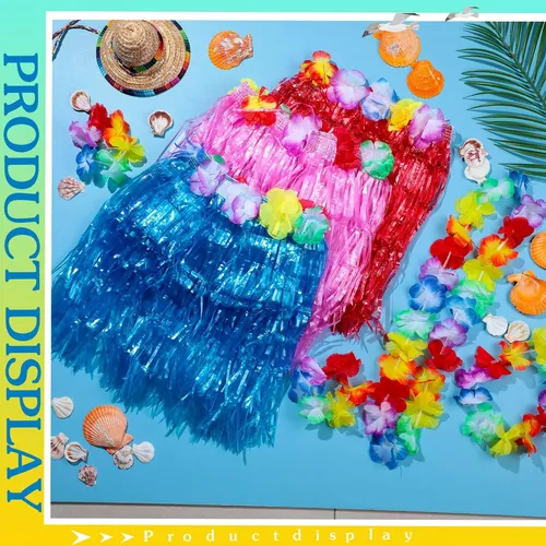 Civaner Juego De 50 Faldas Hawaianas Luau Hula Con Disfraz
