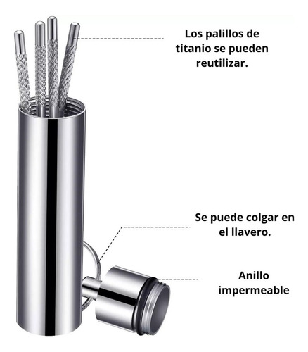 Kit 7 Pz Limpieza Dental Portátil Palillos Acero Reusables F
