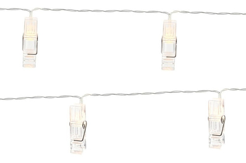 Guirnalda Luces Pinzas Led 10 Palillos A 220v Transparente