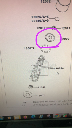 Platillo De Valvula Original Kawasaki Kxf450 2006/2018