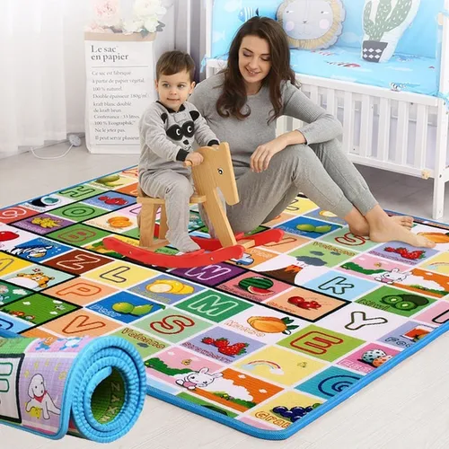 2 Alfombra Bebe Niños Infaltil Reversible Lavable Pak X 2