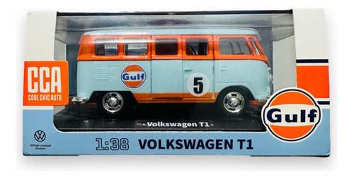 Vehículo A Escala Volkswagen T1 Gulf Metálico Escala 1:36