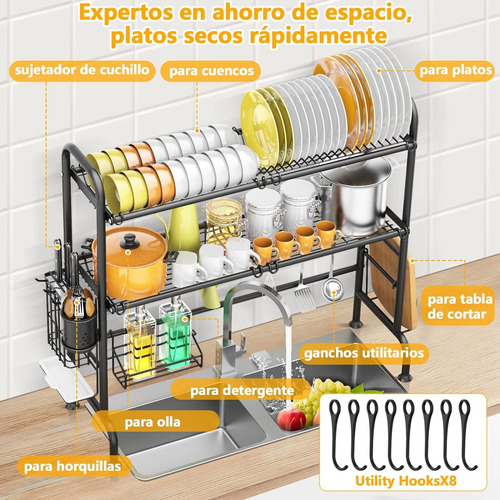 Escurridor Trastes Acero Inoxidable Grande Sobre Fregadero