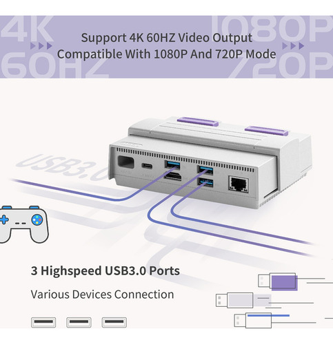 Hub Gulikit 7 Em 1 Para Steam Deck, Switch E Ally Dock Stand