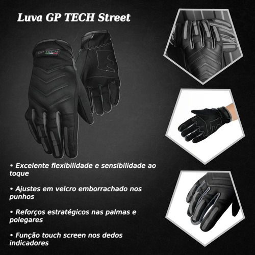 Kit Motociclsta Jaqueta Resistente Agua + Luva Touch Gp Tech