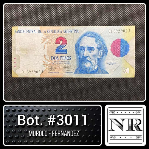 Argentina - 2 Pesos - Año 1992 - Bot. #3011 - M | F - Roseta