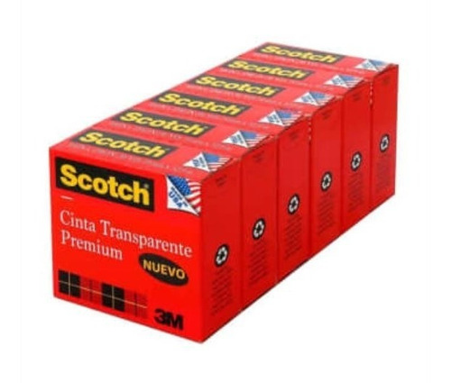 Envio Gratis! Cinta Adhesiva Scotch 3 M Transparente 6 Pzas
