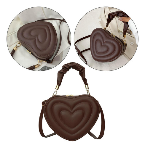 Bolso De Hombro En Forma De Corazón, Bolso De Moda En Color
